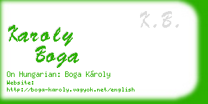 karoly boga business card